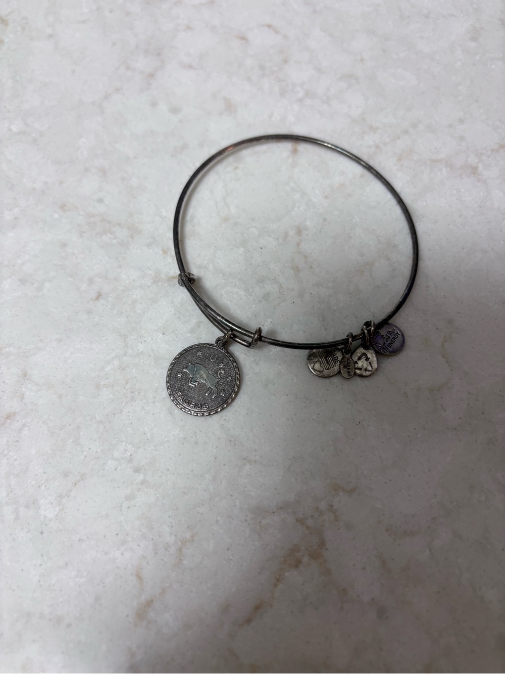 Silver Tone Charm Alex & Ani Bangle Taurus Bracelet - Women Jewelry